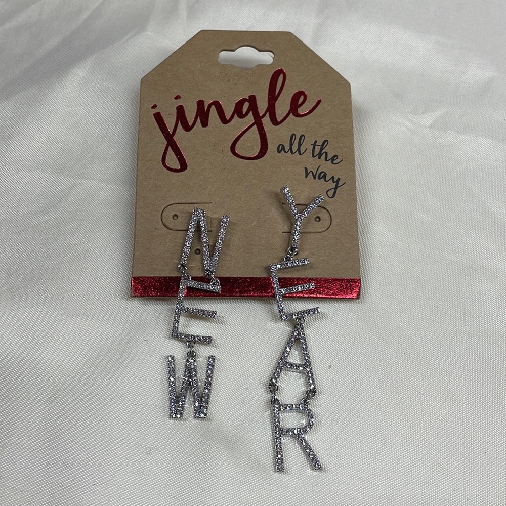 Jingle all the way crystal rhinestone New Year earrings